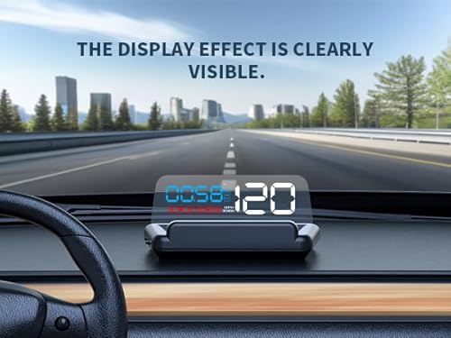 C500 HUD Head Up Display OBD2 Scanner Speed Projector for Windshield Read Clear Check Engine Light Fault Code Overheat Fatigue Warning Universal All Cars
