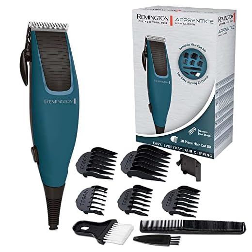 Remington Haarschneidemaschine mit Kabel [Netzbetrieb|selbstschärfende Edelstahl-Klingen mit Einstellhebel|0,5-18mm] Haarschneider Set (5 Aufsteckkämme, Friseur-Set) Haartrimmer HC5020