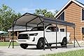 EROMMY 10' x 15' Heavy Duty Metal Carport with Galvanized Steel Roof & Base for All-Weather Protection, Outdoor Carport Garage, Versatile for Car, Boat, Tractor, and Party Use, Dark Gray