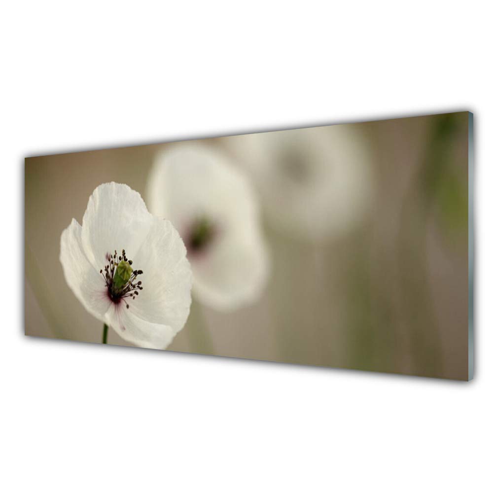 Tableau moderne fleur en verre acrylique 125x50cm Tulup