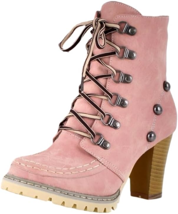Solid-color rivet anti-slip high-heeled short boots. Large size. Straps. Fashionable and versatile. Suitable for all occasions.