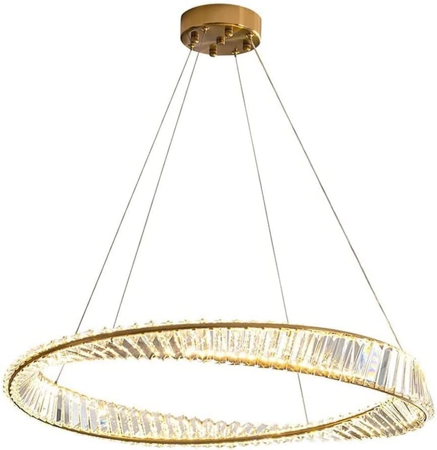 Lustre moderne à LED en cristal pour salon et loft contemporain