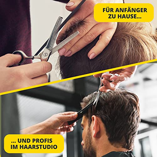 SCHMIEDWERK Haarscheren-Set | Friseurschere - scharfer & präziser Schnitt | Perfekter Haarschnitt für Damen & Herren | Profi Haarschneideschere mit Etui (Scheren-Set)