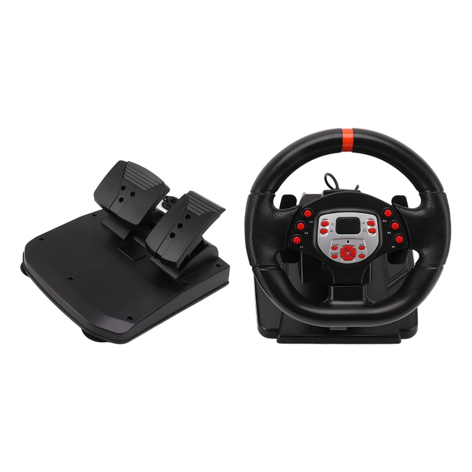 Volante per Giochi per PC con Pedali Pulsanti Programmabili Feedback di Vibrazione Reale per 360 Switch TV Box USB da 180 Gradi