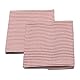 LinenMe Set mit 2 Geschirrtücher Halbleinen 47x70 cm Jazz - Küchentücher & Handtücher Natürlich 53% Leinen, 47% Baumwolle mit Aufhänger in Rot gestreift, Hergestellt in Litauen