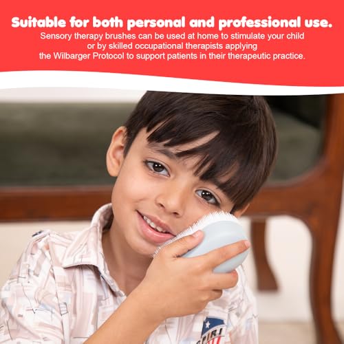 Image of Abley's Therapressure Therapy Brush| Deep Pressure Sensory Tool for Autism, SPD & ADHD | Medium-Deep Pressure Stimulation for Calming, Focus & Occupational Therapy Support (Blue)