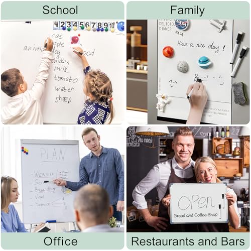 JEFURE Whiteboard Marker 10 Stück, Whiteboard Stifte Magnetisch, Schwarz Folienstift Abwischbar mit radierer, Abwischbare Stifte mit feiner Spitze für Zuhause, Schule, Büro