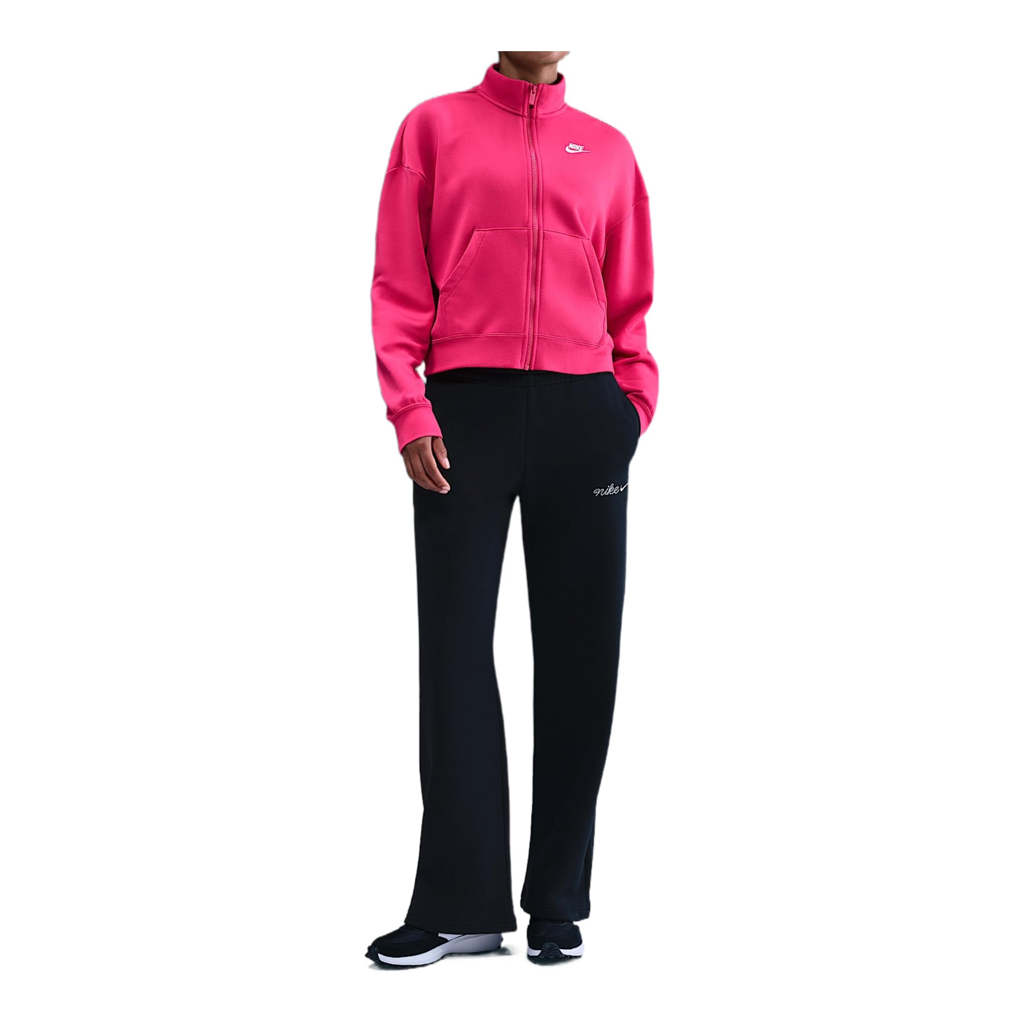 Nike Sportswear Club Fleece Women's Loose Track Jacket (Rush Pink/White)