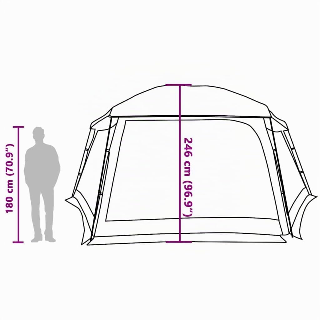 vidaXL Poolzelt mit abnehmbarem Überzelt Netzwänden Grau 618x532cm