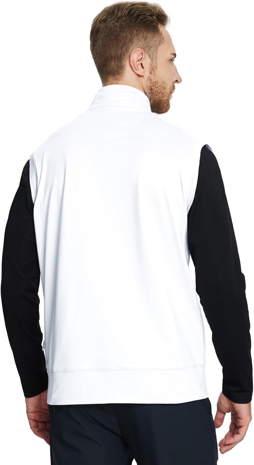 Rouen Mens Vests Outerwear Lightweight Moisture Wicking Midlayer Sleeveless Sports Golf Quarter Zip Pullover Mens Vest