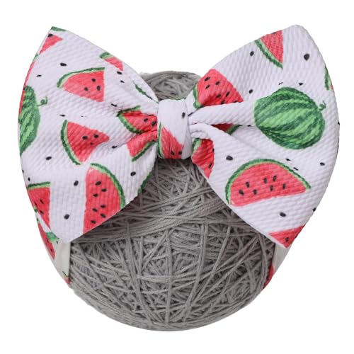 Watermelon Girl Bows Large Double Bows Headband with Handmade Stretchy Hairbands for 1Year-3Year bows