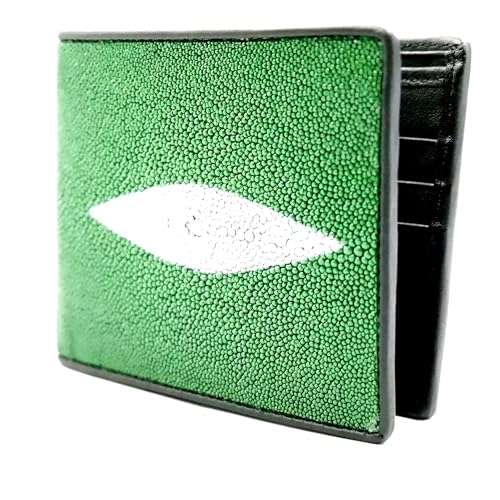 Emerald Green NEW Real Stingray Leather Skin Mens Bi-fold Wallet.2