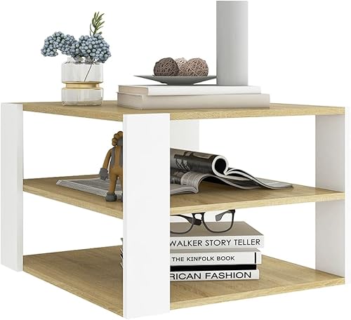 Miniatura 3 de Mesa auxiliar, mesa de centro convertible y escritorio adecuada para sala de estar, oficina, balcón, estudio, sala de estar familiar, roble Sonoma