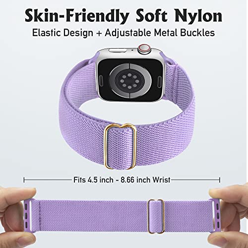 Image of Arae Stretchy WatchBand Compatible for Apple Watch Band 49 /45 /44 /42 /41 /40mm /38mm Comfortable Adjustable Sport Band for iWatch Series 10 9 8 7 6 5 4 SE 3 2 1 Women Men