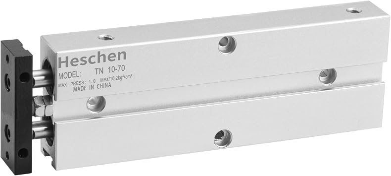 Heschen Double-Acting Pneumatic Air Cylinder, TN10-70, Bore 10mm, Double-Rod Aluminum, with Magnet,for The Automatic Equipment Stroke70mm
