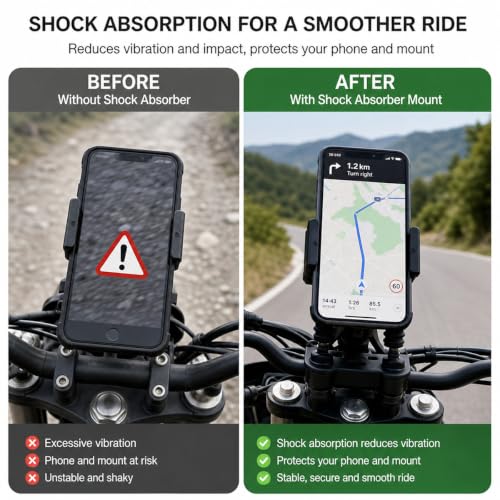 Image of 8-Piece Anti Vibration Mobile Holder for Bikes, Black