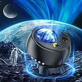 LED Sternenhimmel Projektor, LHBD Galaxy Projector Aurora Kinder Nachtlicht mit 12 Arten Lichteffekte 360° Drehbare, Bluetooth Lautsprecher/Timer, Sternenhimmel LED Lampe für Party Kinder Geschenk