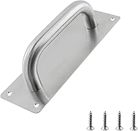 Heavy Duty Stainless Steel Door Pull Handle with Plate - 7-7/8 x 2-9/16 Inch Barn Door Push Pull for Sheds Gates Silver