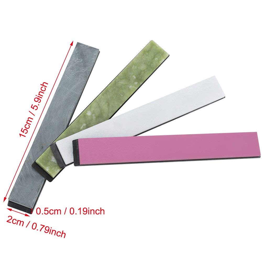 4PCS Pierre à Aiguiser, Walfront Pierre à Affute Professionnel 3000/5000/8000/10000 avec Support Antidérapant en Silicone pour Couteaux, Ciseaux