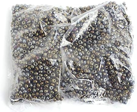 Czech Glass Seed Beads 4/0 (5.1mm Diameter) Opaque Brown Iris DIY Jewelry Making Beads - 500g Bulk Bag by Preciosa (Jablonex)