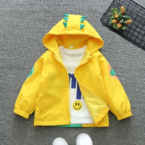 Vinmin Toddler Hooded Jacket Cartoon Little Green Dinosaur Zip Coat Little Girls Boys Jacket Thin Fashion for Spring Autumn2