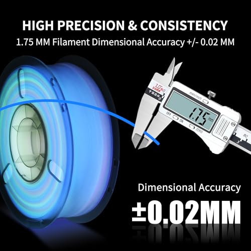Image of RAMBERY Glow in The Dark Rainbow 3D Printer Filament Luminous PLA Filament 1.75mm 3D Printing Filament Fit Most FDM Printers, 1kg(2.2lbs) /Spool
