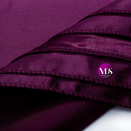VDS - 12 Pieces | Satin Napkins 20 x 20 Inch Square | Kitchen & Dinner Table Napkins Cloths Handkerchief for Restaurant Bistro Wedding Christmas Birthday Party Dinner Decoration (Eggplant)