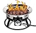 Stainless Steel Portable Propane Gas Fire Pit - 19 inch Stainless Steel Fire Bowl & Burner Outdoor Gas Portable Fire Pit Kit with Cover & Lava Rocks - Ideal for RV Camping Backyard