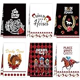 Picture of FuWeave 6 Pieces Horse Racing Kitchen Towel Derby Party Themed Decorative Run for The Roses Tea Towels Derby Party Decor for Home Flour Sack Dish and Hand Drying, 6 Styles