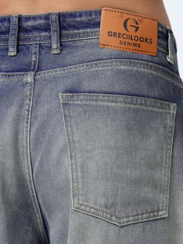 Image of GRECIILOOKS Baggy Jeans for Men | Mens Wide Leg Relax Fit Jeans | Baggy Jean's for Boys | Oversized Jean's for Everyday Streetwear