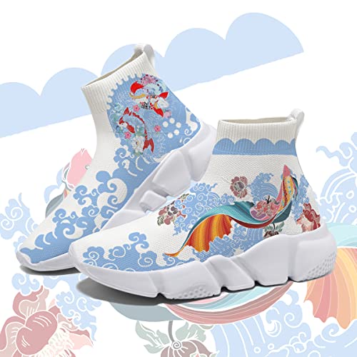 Japanese Graffiti Art Printed Shoes Boys Sneakers Girls Casual Walking Socks Shoes4