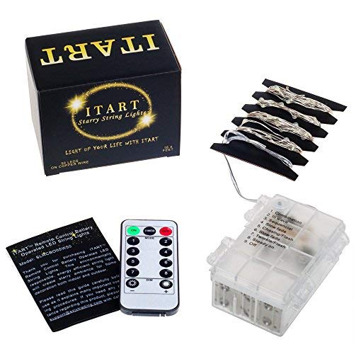 Itart Battery Led String Lights With Remote Control Copper Wire Purple Starry String Light (16Ft, 50 Leds) #TOP6