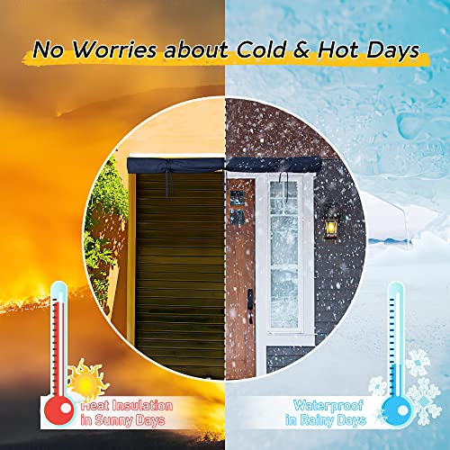 Ryb Home Patio Awning Cover - Waterproof Heavy Duty Oxford Fabric Storage Bag Canopy Sun Shade, All Round Protective Rain Cover For Camper Rv Porch Car, Navy Blue, For 12 Ft Wide Awning #TOP6