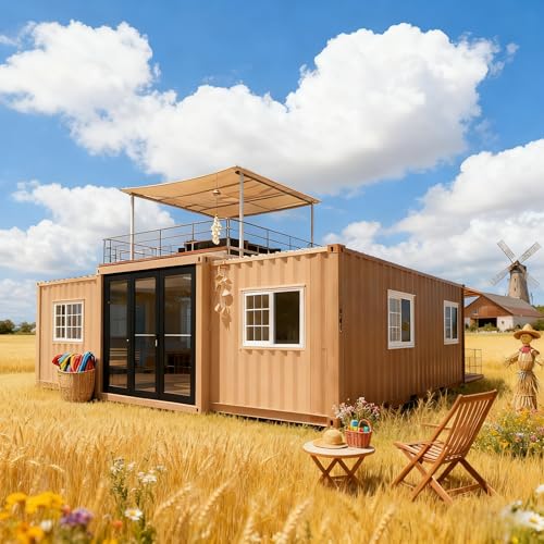 Luxury 20FT Prefab Tiny House with Private Patio Foldable Container