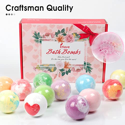 iHave-Bath-Bombs-for-Women-12-Large-Bath-Bomb-Set-Bubble-Bath-Spa-Gifts-for-Women-Natural-Handmade-BathBombs-Rich-in-Essential-Oils-Romantic-Gifts-for-Her