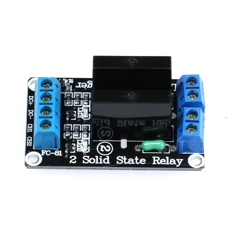 2Pcs 5V 2A Solid State Relay Module 2 Channel Low Level Trigger 250V2A SSR Durable DIY AC Solid State Relay Board with Fuse for Arduino