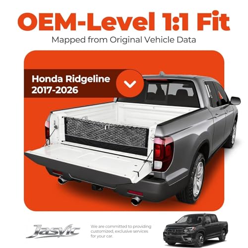Image of 3-Layer Cargo Net for Honda Ridgeline 2017-2026, Zoned Storage Cargo Nets | Truck Bed Net with Integrated Zippered Storage Bag, Heavy-Duty Cargo Organizer Netting for Camping, Trips & Everyday Use