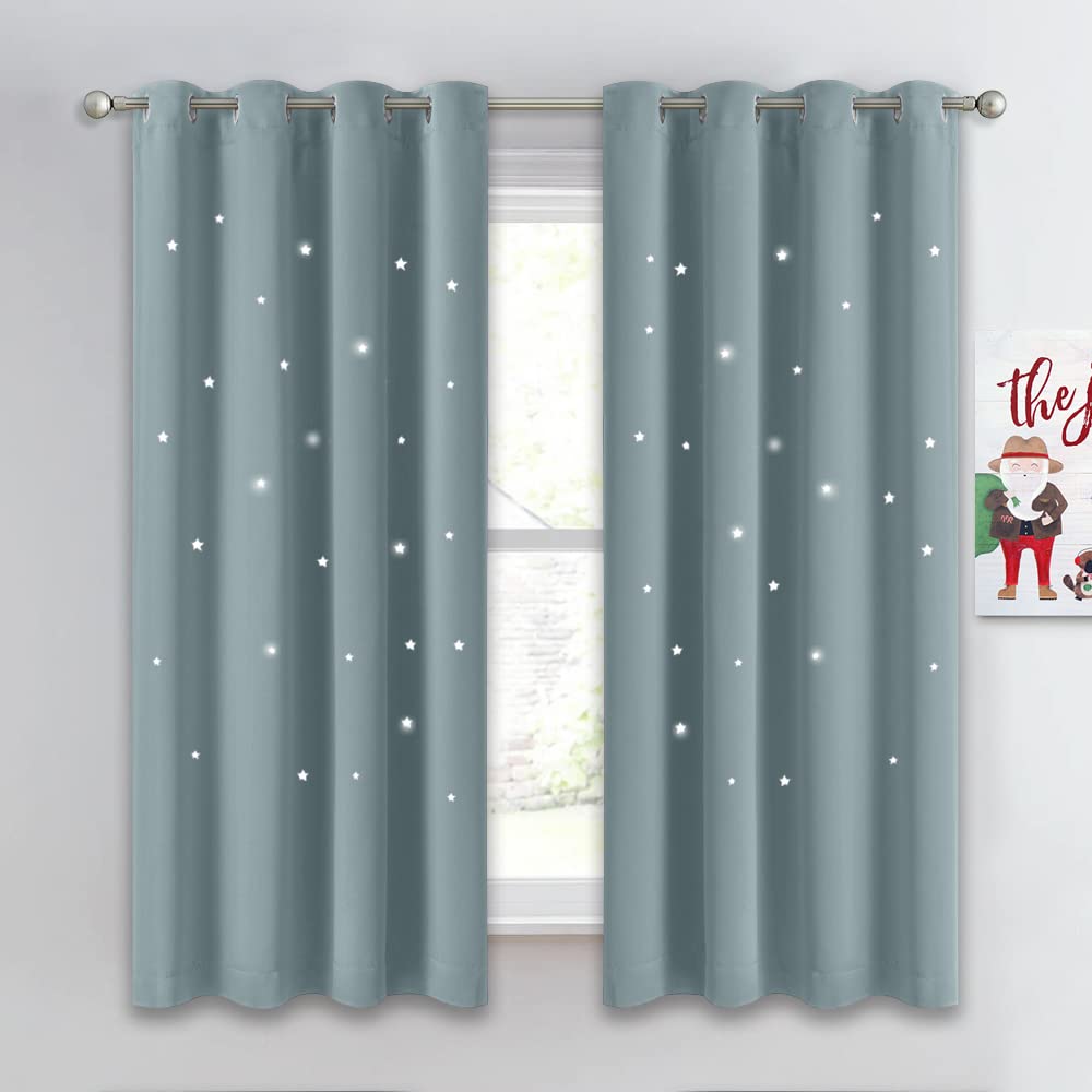 NICETOWN Nursery Blackout Curtains for Bedroom, 2 Panels, Stormy Sea, 52x63
