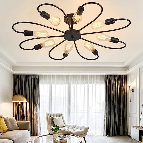 Image of LED Chandelier for Dining Table, Height-Adjustable Hanging Lamp for Breakfast Table, Hanging Light for Home Decoration (CH01 BK)