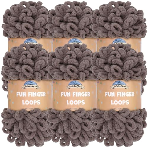 JubileeYarn Fun Finger Loops Yarn - Cacao - 6 Skeins