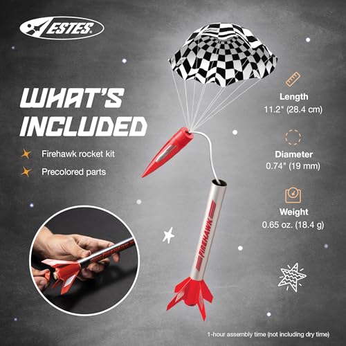 Estes 804 Firehawk Rocket-Building Kit, Beginner Flying-Rocket-Model Kit for Ages 10+ - Image 3