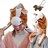 [TIKLO] 馬 かぶりもの 被り物 コスプレ ハロウィン 仮装 変装 アニマルハット 2026年 干支 午年 かぶり物 着ぐるみ コスチューム小物 可愛い 面白い 暖かい 防寒対策 クリスマス イベント パーティー 写真撮影 年賀状 余興 プレゼント ギフト (午年) [並行輸入品]