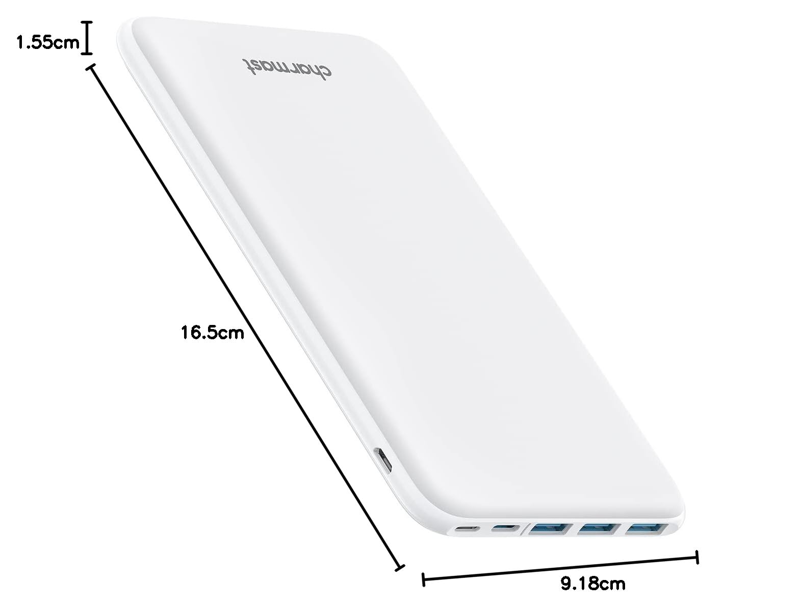 Charmast 26800 mAh Power Bank, przenośna ładowarka USB typu C, Powerbank z 3 wejściami i 4 wyjściami do MacBooka Nintendo Switch, iPhone, iPad, Nexus, Samsung Huawei, kolor biały