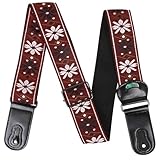 ナショナルスタイルギターストラップピックポケット付きコットンレザーエンドショルダーエレクトリックアコースティック用シンプルなアコースティックギターボタンハードウェアハンドバッグ女性財布交換用