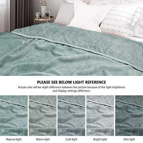 EIUE Comfortable Flannel Fleece Throw Blanket,Ultra Soft Nap Bedding Coverlets Quilt for Couch Sofa Bed Traveling,Lightweight Bed Blanket for All Season.(Grey,40x60 inches) - Thumbnail 4