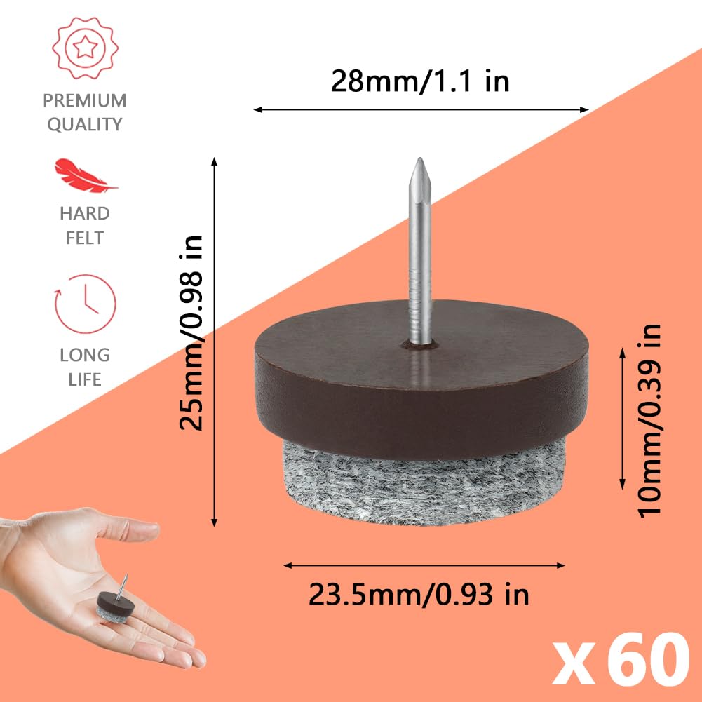 Flintronic 60PCS Furniture Pads Floor Protectors, 28mm Diameter Chair Leg Floor Protectors - Image 2