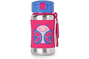 Skip Hop Zoo Stainless Steel Straw Bottle, Butterfly