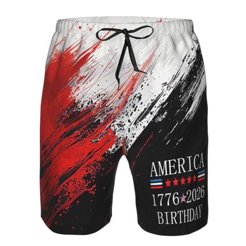 NAFSKL Board Shorts America Est. 1776-2026 America Birthday Mens Swim Trunks Quick Dry Beach Swim Shorts with Pockets2