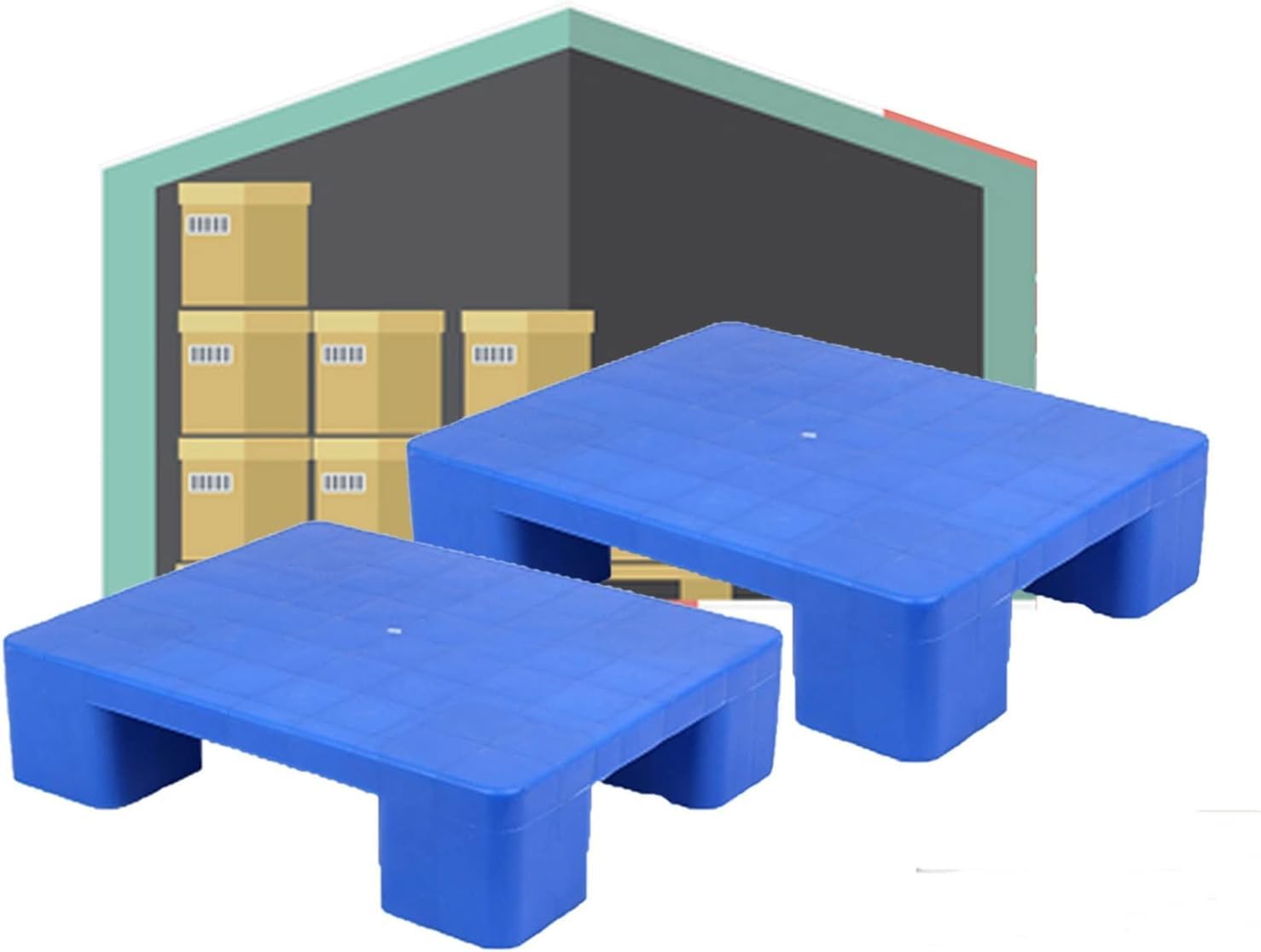 HynJGih MekUk Plastic Pallets Durable Stackable Plastic Pallets For Basement Storage, Indoor, Warehouse, Garden, Supermarkets for Kennel, Garden, Basement, Patio
