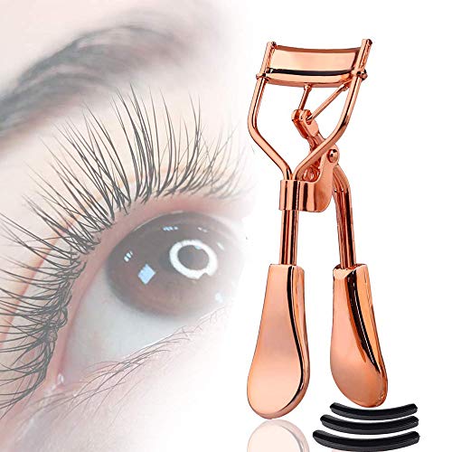 Heated Eyelash Curlerï¼ŒElectric Eyelash Curler Usb Rechargeabele Eyelash Curler Quick and Lasting Eyelash Natural Curling Make-Up Tool for Women Gifts (Rose Gold)
